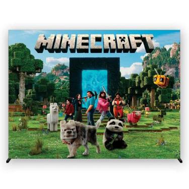 Imagem de Painel de Festa Retangular Mine Blocos 3,00x2,00 Metros Fera Print, Re