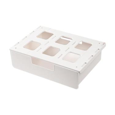 Imagem de predolo Organizador de gavetas embaixo da mesa, recipiente escolar, bandeja para armazenamento embaixo da mesa para despensa, armário de trabalho, toalhas de, Sem Caixa Pequena