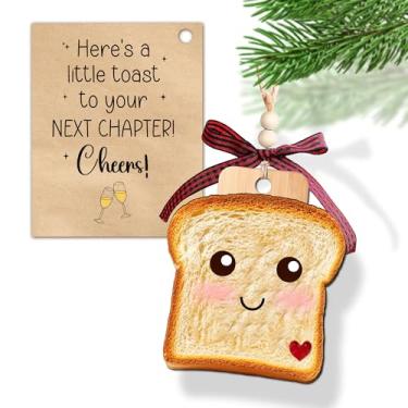 Imagem de Enfeite de Natal para torradas de pão – Pequenos presentes de Natal para mulheres com cartão – Parabéns, trabalho de novo começo, divórcio, presentes de despedida para colegas de trabalho, melhor
