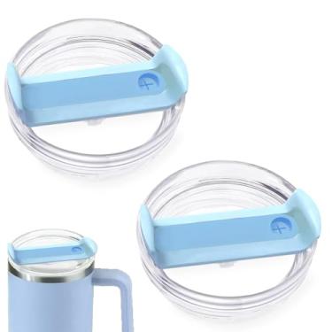 Imagem de Fabenyok Tampa de copo de substituição de 850 g para Stanley Cup, pacote com 2 tampas de substituição transparentes adequadas para copos de viagem Stanley, capas de copo à prova de derramamento para