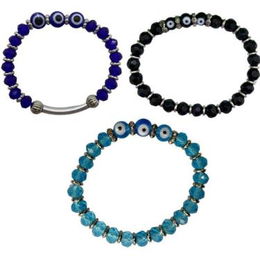 Imagem de Pulseira 3 Olhos Gregos Contra Inveja - Escolha A Cor