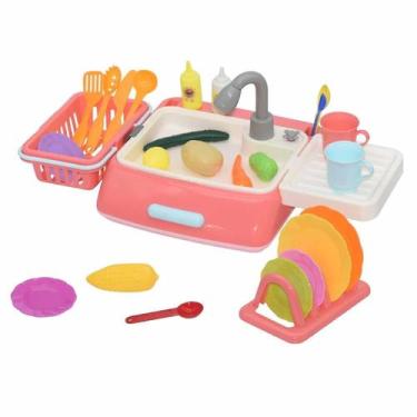 Imagem de Cozinhas de brinquedo jogar comida analógica máquina de lavar louça el