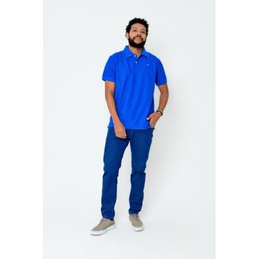 Imagem de Camisa Gola Polo Masculina Piquet Camisaria Colombo Azul Royal, 5