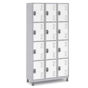 Imagem de Armário Industrial 12 Portas Aço Pintura Eletrostática - W3, BRANCO