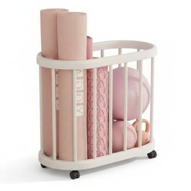 Imagem de Cesto Organizador Rodinhas Carrinho Multiuso Roupa Objetos Acessorios 