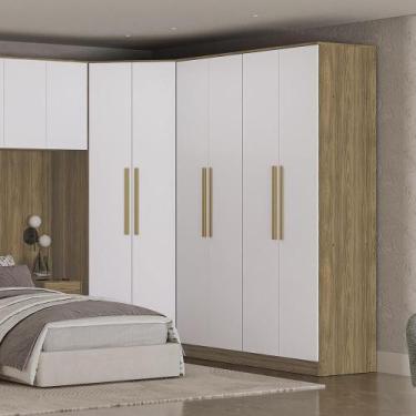 Imagem de Guarda-roupa 2 Portas Kappesberg Adapt Nogueira/branco