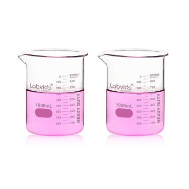 Imagem de Copo de vidro Labvida Griffin Low Form 1000mL (conjunto de 2)