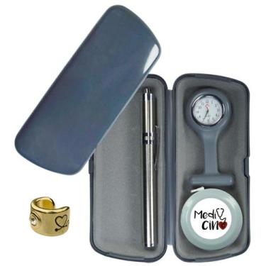 Imagem de Relogio Lapela Estojo Lanterna Fita Metrica Saude Enfermagem Medicina 