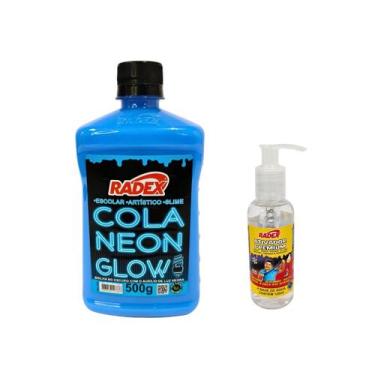 Imagem de Kit de Slime com Ativador e Cola Glow Azul Neon - Radex