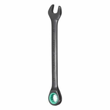 Imagem de HARFINGTON Chave de combinação de catraca 17 mm métrica 12 pontos CR-V eletroforese alongamento caixa dupla chave catraca com 72 dentes 5° Swing Industrial Grade Spanner
