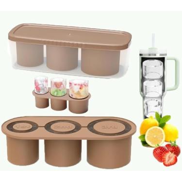 Imagem de Bandeja de cubos de gelo para copo Stanley de 850 a 1,134 g, molde de gelo Stanley, molde de cubo de gelo, bandeja de cubo de gelo com tampa, bandejas de cubos de gelo para coquetéis gelados, bebidas,