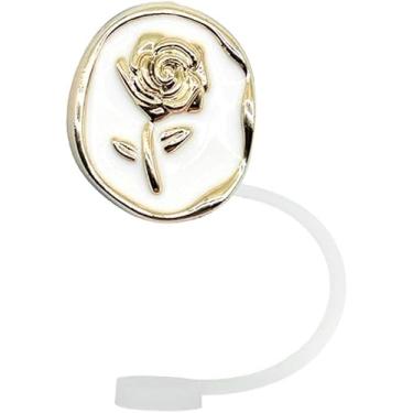 Imagem de Capa de canudo para copo Stanley, botões de pérola de silicone, tampas de canudo à prova de poeira, tampas de palha de silicone para copo Stanley, capas e tampas reutilizáveis para canudos de 8 a 10