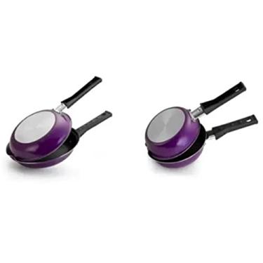 Imagem de Chicky Formas - Kit 2 Peças - Omeleteira 18cm Antiaderente + Hamburgueira 14cm Roxo/Lilás