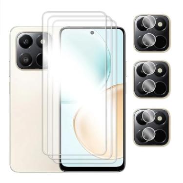 Imagem de Para Honor X7d 4G 5G, 6 em 1 Vidro Cola Completa Protetor de Tela Transparente Lente de Vidro Temperado