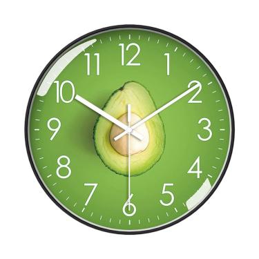Imagem de Relógio de parede com design moderno de abacate, 30 cm, silencioso e sem tique-taque
