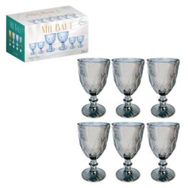 Imagem de Taça Vidro Grafite Milbali 320ml Com 6 Peças Art House - ArtHouse