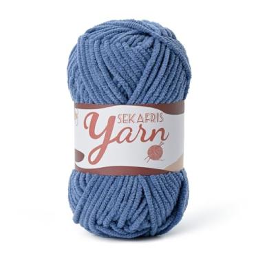 Imagem de Fio de veludo fofo para crochê, cobertor de bebê para crochê macio, 50 g (65,6 jardas) fios amigurumi, fios de crochê de chenille de pelúcia, fio de quebra-cabeça para artesanato de tecelagem de