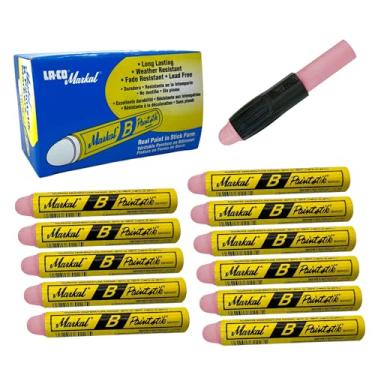 Imagem de Marcadores de tinta originais da Markal Paintstik B, pacote com 12 unidades, permanentes, impermeáveis, resistentes a UV para metal, madeira, pneus - Feito nos EUA - para superfícies oleosas, geladas
