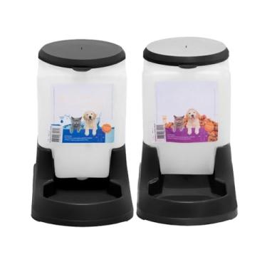 Imagem de Comedouro para CãEs，Comedouro para Gatos，Capacidade de 3 Litros，DisponíVel em Azul, Rosa e Vermelho，Adequado para os Donos Liberarem as MãOs ao Alimentar os Animais de EstimaçãO(Black)