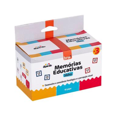Imagem de Jogo Da Memória Sílabas Dipedu Com 40 Peças - Brw 3080
