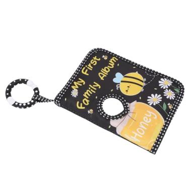 Imagem de SUNGOOYUE Álbum de Fotos Macio da Família para Crianças Em Tema de Abelha de Cor Preta, Contém 17 Fotos de Bebês, Recurso de Espelho Seguro, Adequado para Memórias de Crescimento do bebê
