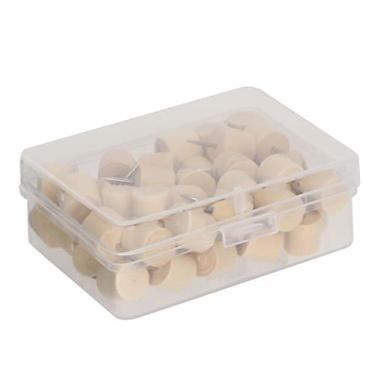 Imagem de Alfinetes de madeira Placas de cortiça Tachinhas decorativas em vários formatos Práticos Estilo bonito perfeito para mapas de parede de fotos Escritório Escola Decoração de casa (Pregos cilíndricos