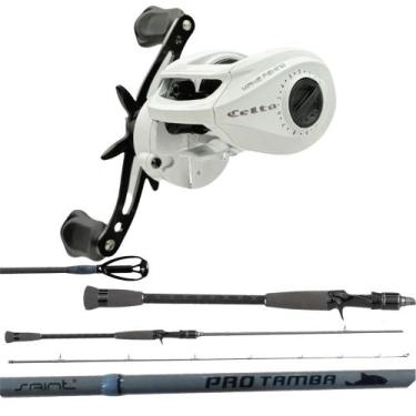 Imagem de Kit Pesqueiro Carretilha Bg Vara Pro Tamba 2,40mt Cinza 2 Pt - Maruri,