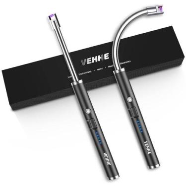 Imagem de Isqueiro USB VEHHE Candle Electric com tela LED de trava de segurança