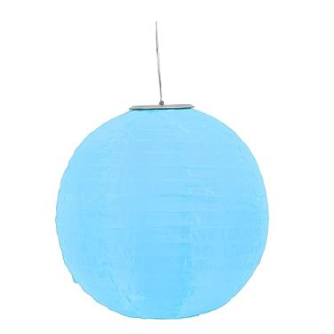 Imagem de HEEPDD Lanterna Solar para Festa, Lanterna Com Painel Solar, Decoração Suspensa à Prova d'água para Festas No Pátio do Jardim, Celebrações, para , Iluminação Chinesa de Nylon Externa LED (Azul)