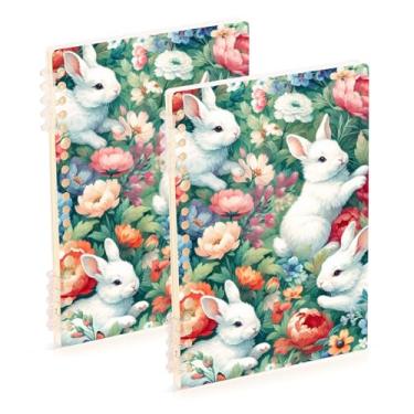 Imagem de Burbuja Cadernos com nome, papel pautado universitário A5 com 60 folhas, fichário para escritório, 2 unidades