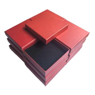 Imagem de ARTISAMILY 12 caixas de presente de joias vermelhas de Natal, 8 x 9 x 2,5 cm, caixa de colar, caixa de algodão, papelão, caixa de joias, caixa para aniversário, casamento, envio de armazenamento