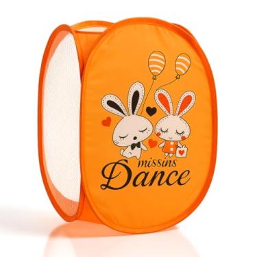 Imagem de Cesto Organizador Multiuso Porta Treco Brinquedos Roupas Infantil Dobrável (Coelhinho Laranja)