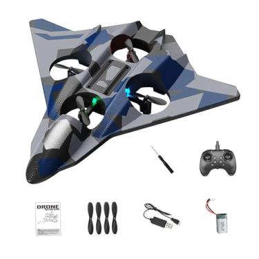 Imagem de Colaxi Avião de espuma com controle remoto, ideal para presentear crianças e meninos. Possui giro de 360 ​​graus, é leve, permite pairar automaticamente e é, Azul