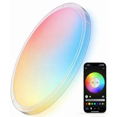 Imagem de Vanance Luminária de teto LED inteligente, luz de teto regulável moderna, compatível com Alexa e Google Home, iluminação para quarto, cozinha, sala de estar, 30 cm