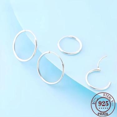 Imagem de Brincos De Argola Em Prata Esterlina 925 Banhados a Ouro 18K Para Mulh