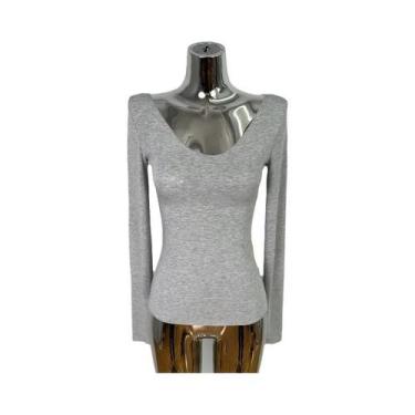 Imagem de Camiseta Feminina De Verão Slim Fit Transparente Com Decote Redondo Ca