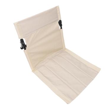Imagem de Cryfokt Cadeira de Chão de Acampamento Leve Com Suporte Traseiro Ajustável para Pesca Ao Ar Livre, Cadeira de Chão de Praia Dobrável Portátil para Praia Com Material de Tecido Oxford 600D (Cáqui)
