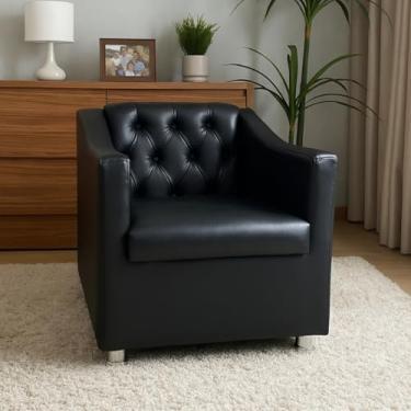 Imagem de Poltrona Capitonê em Courino - Design Elegante, Espuma D26, Estrutura em Eucalipto Reflorestado para Sala e Recepção