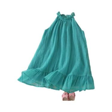 Imagem de Vestido Sem Mangas Estilo Retrô Para Meninas, Vestido Casual De Cor Só