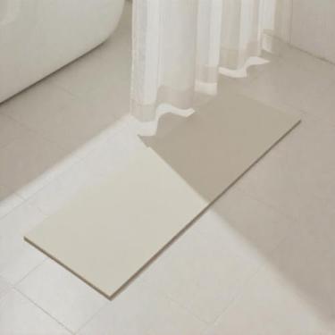 Imagem de BANEBOR Tapete de banho super absorvente para chuveiro e banheira, corredor de faixa de porta de banheiro, trilho de gotejamento para cortina de chuveiro, protetor de piso antiderrapante, cortado para