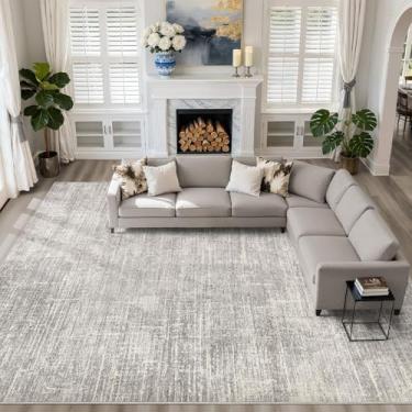 Imagem de Tapete de área de 25 x 30 cm, sala de estar: tapetes neutros grandes laváveis, abstratos, macios, modernos, resistentes a manchas, tapete antiderrapante para quarto, berçário, crianças, escritório