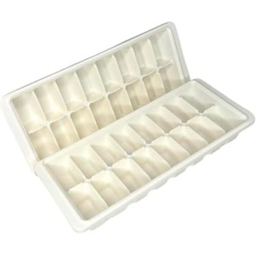 Imagem de Forma de Gelo com Tampa, Branca, 16 Cubos, Kit 2 Peças