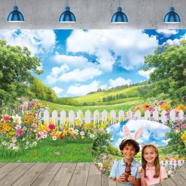 Imagem de Cenários de primavera para fotografia, 1,8 x 1,8 m de primavera, cenário de natureza, fundo de fotos, flores, banner, decoração, suprimentos, adereços para fotos