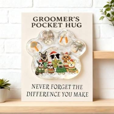 Imagem de Groomer's Pocket Hug, Mini Pocket Hug Heart or Paw Pet Stylists Thank You Gifts with Greeting Cards, Groome r Thank You Memory Gifts for Pet Stylists, Dog Groomer P ocket Hu g Keepsake