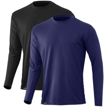 Imagem de Kit com 2 Camiseta Masculina Proteção UV Solar Tecido Dry Esportes Térmica-Masculino