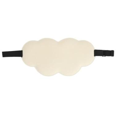 Imagem de Máscara de dormir de espuma viscoelástica bege macia e respirável com bloqueio de luz com alça ajustável para descanso confortável