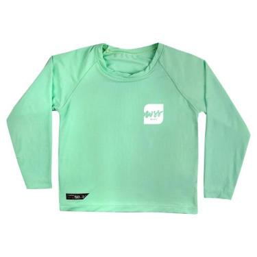 Imagem de Camiseta Piscina Manga Longa Infantil Menino Script WSS Brasil, Verde,