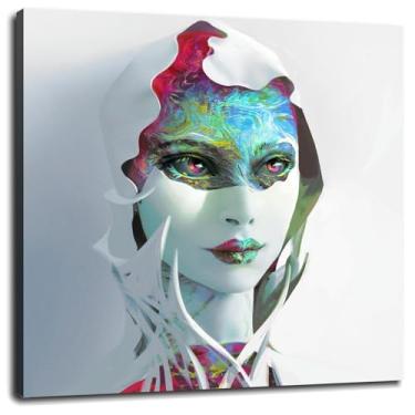 Imagem de 096 Fantasy Wall Art Artstation Impressão em tela Poster para casa conjunto de 1 decorações com moldura 20.3 cm x 20.3 cm