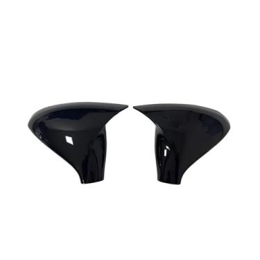 Imagem de Compatível com Peugeot 207 2006-2014 308 2006-2013 Adesivo de carro Retrovisor Tampa do espelho lateral Tampa da asa Exterior Caso Guarnição Shell Carcaça Carbono(Glossy Black)
