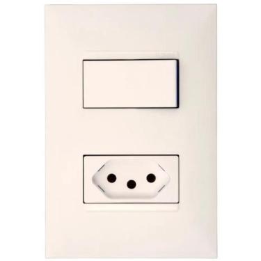 Imagem de Conjunto Interruptor Simples + Tomada Branco 20a Pialplus - Legrand